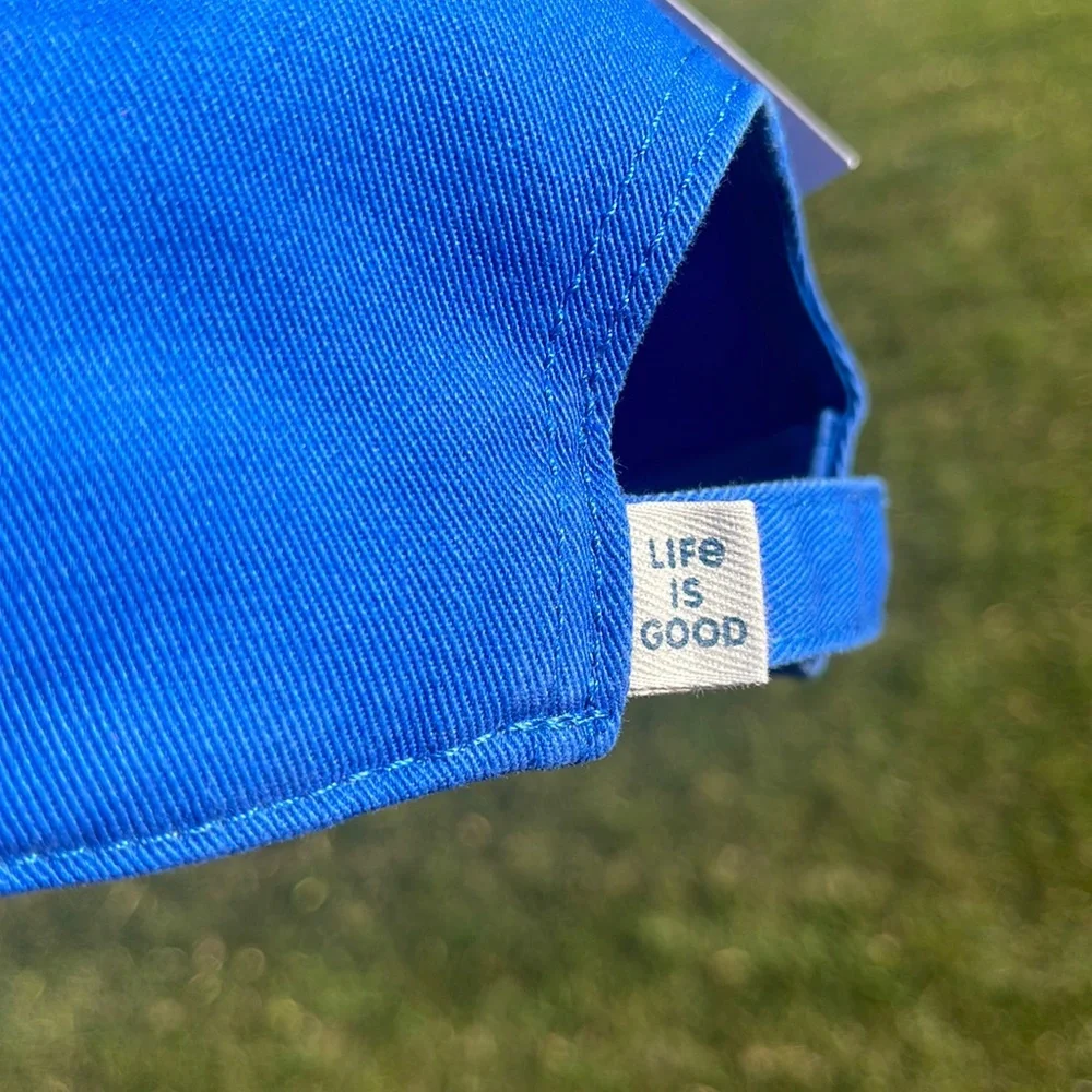 Life is Good Baseball Cap / Hat. Blue Good Vibes Daisies
